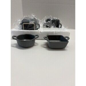 Temp-tations Gray Square/Round Bakeware Set Of 8 Loaf Dish, Mini Loaf,  Ramekin